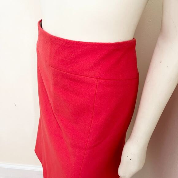 J.CREW A-line Francie Skirt in Coral Orange  Wool Cashmere SZ 10 - Picture 3 of 9
